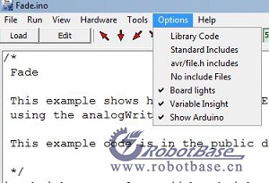 Siumlator for Arduino 選項項目下的內(nèi)容