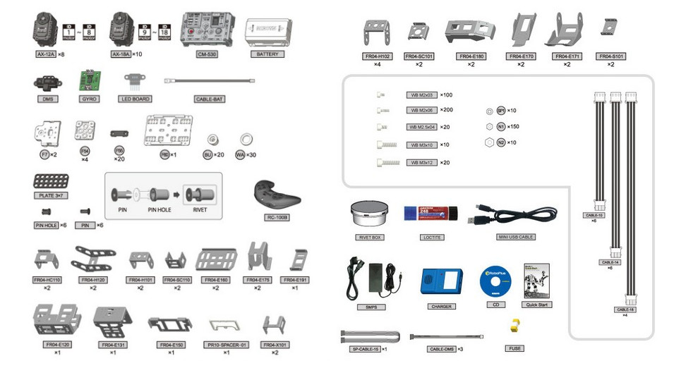 Bioloid GP高級(jí)套件 人形智能機(jī)器人 格斗比賽機(jī)器人ROBOTIS進(jìn)口